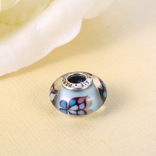 PANDORA/潘多拉 925銀 蝴蝶的魅力 銀藍色琉璃串珠 791622