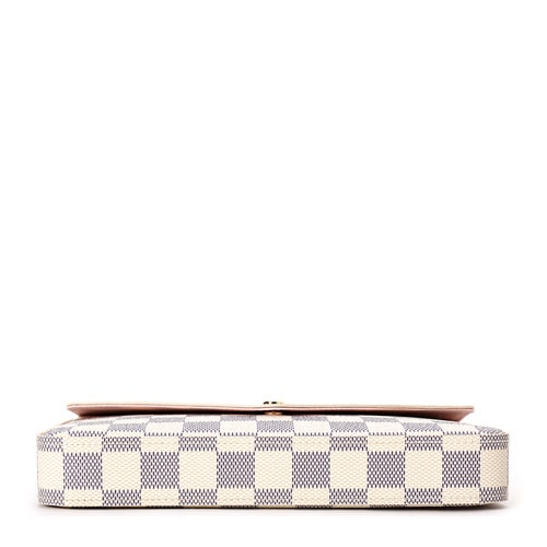 Louis Vuitton/路易威登 特價(jià) 白色棋盤(pán)格經(jīng)典帆布女士鏈條多用斜挎包 Felicie N61363