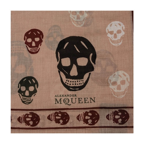Alexander McQueen/亞歷山大麥昆 長方形骷髏頭女士絲巾 AM2635188172 411658 3881Q 5773