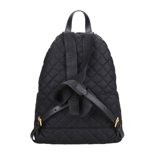 MOSCHINO/莫斯奇諾 女士菱格尼龍雙肩包 7607 黑色