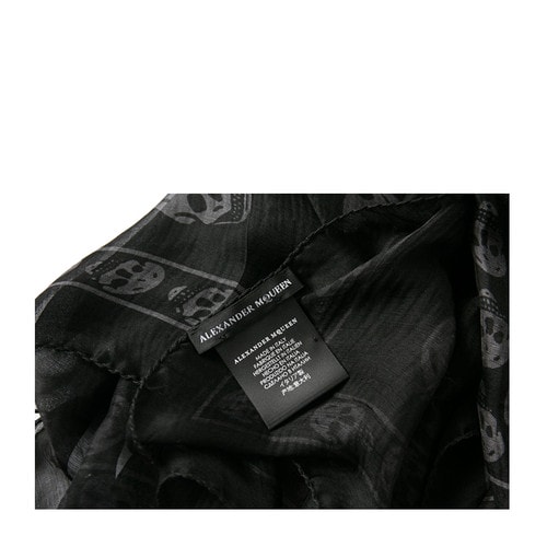 Alexander McQueen/亞歷山大麥昆 2016秋冬新款麥昆經(jīng)典真絲雪紡骷髏圍巾絲巾 【161124】