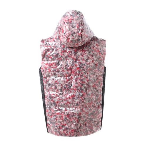 Moncler/蒙克萊 男士外套 仿皮質感內里彩色鴨絨填充連帽透氣網拼接男士羽絨馬甲