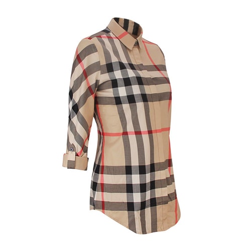 BURBERRY/博柏利 經(jīng)典格紋 棉質 長袖 女士襯衫#3918091