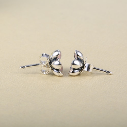 PANDORA/潘多拉 925銀 粉色琺瑯櫻花耳釘290537EN40