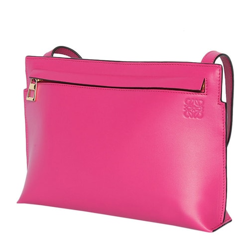 【包郵包稅】LOEWE/羅意威 女士真皮玫紅色斜挎包 #109.54.N77 7170